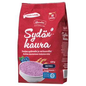 Hirvelän Sydänkaura Mustikka 450 g