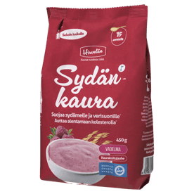 Hirvelän Sydänkaura Vadelma 450 g