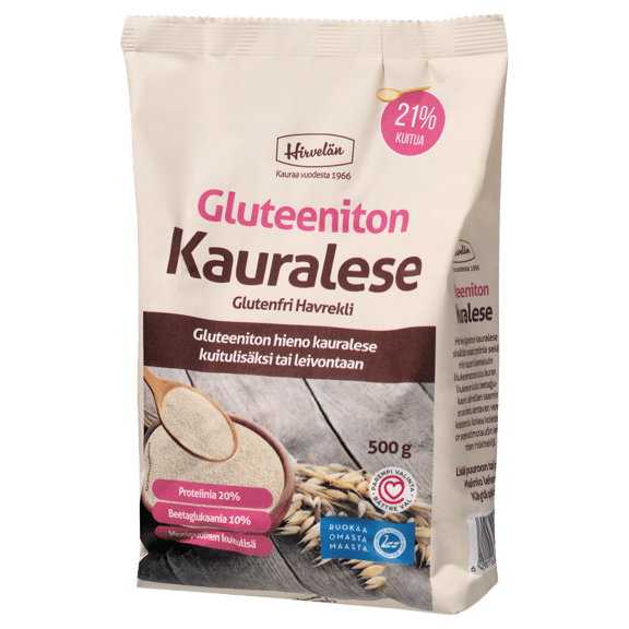 Hirvelän Gluteeniton Kauralese 500 g