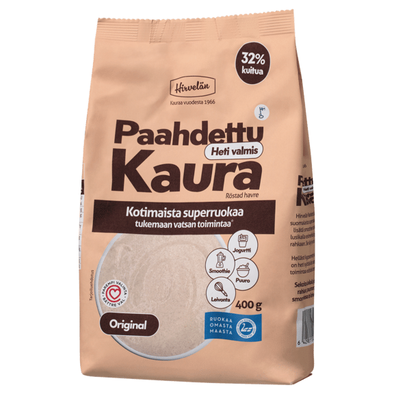 Hirvelän Paahdettu Kaura Original 400 g