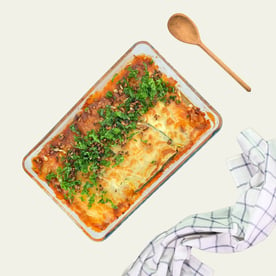 Kaura-kesäkurpitsa­lasagne