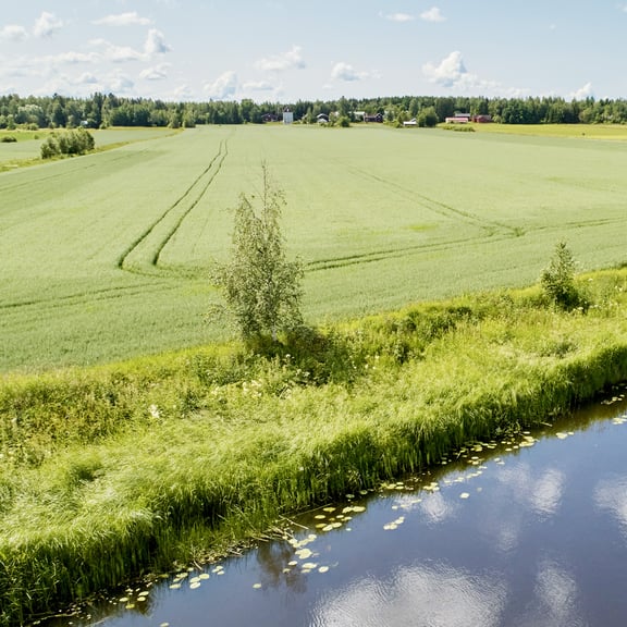 Pelto viljely maisema vesistö