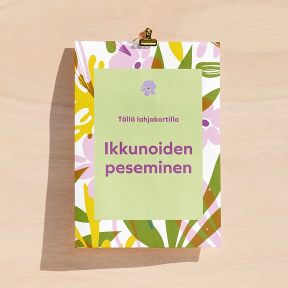 Tällä lahjakortilla ikkunoiden peseminen