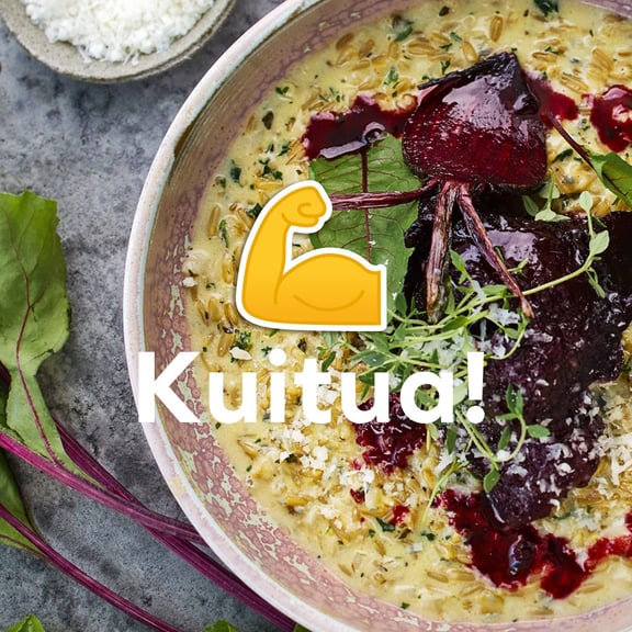 Kuitua! – suolainen kaurarisotto paahdetulla punajuurella