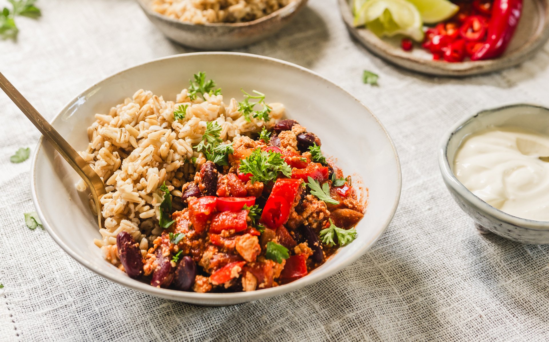 Chili sin carne kauralla