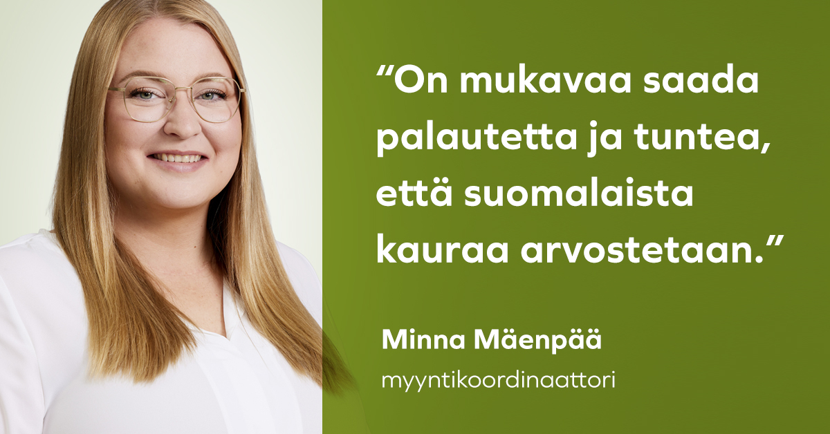Minna coordinates oats from Vaasa to the world | Helsinki Mills
